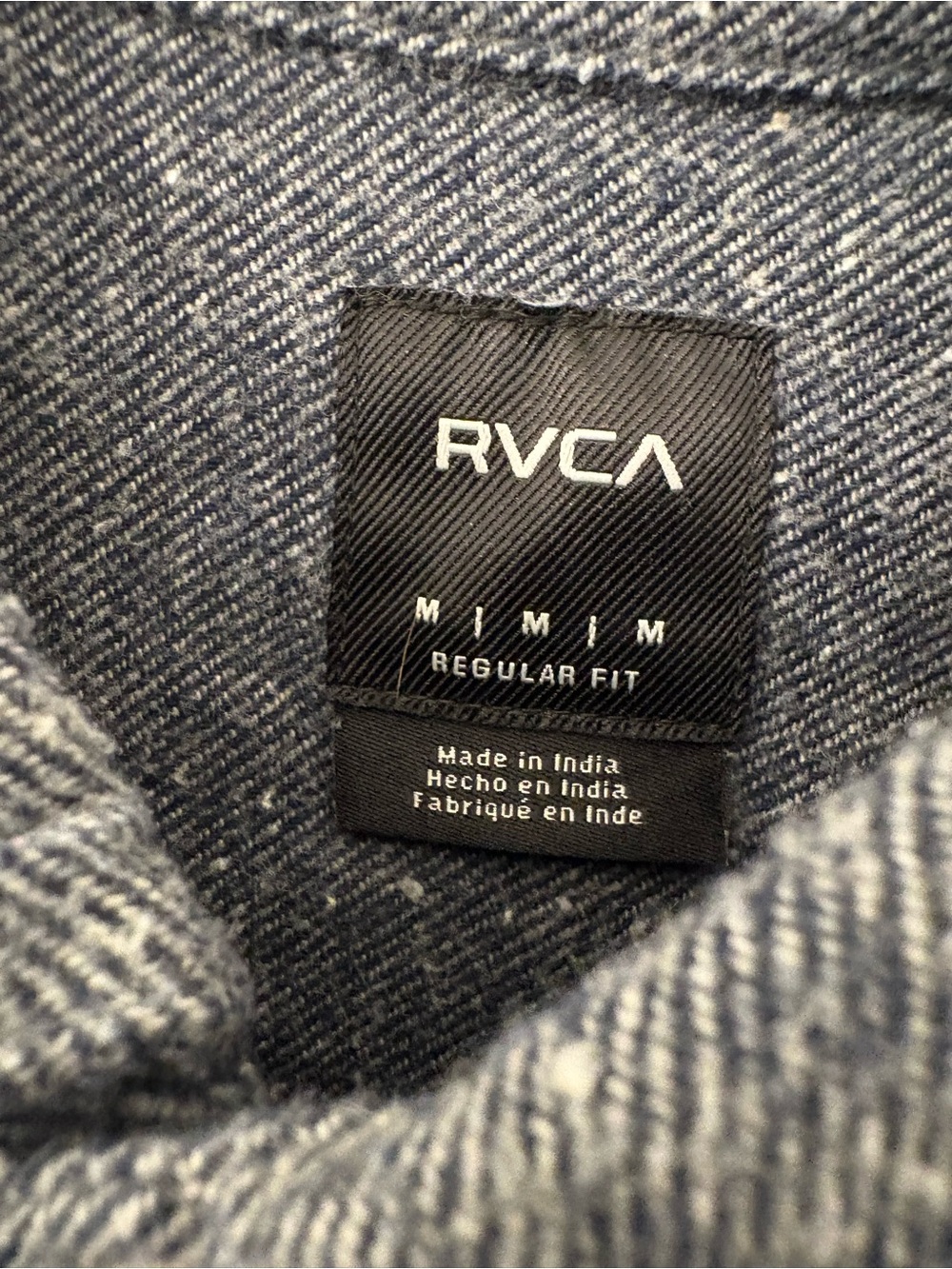 RVCA Men's Speckled Navy Button-Down Shirt Size Medium - Picture 3 of 6